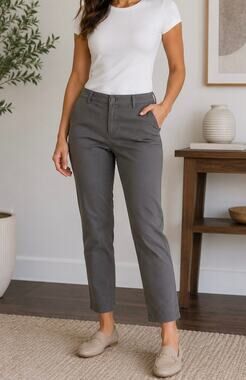 GAP Womens Khakis Size 14 Gray Ankle Pants Flat Front Stretch Chino
